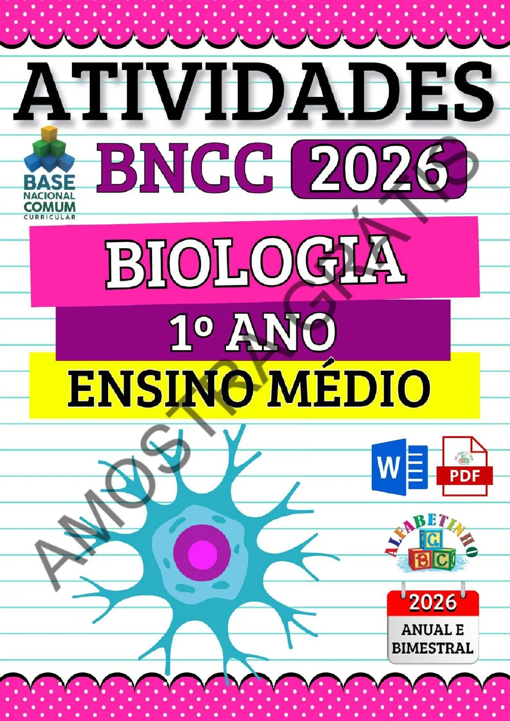 Planejamento de Biologia Ensino Médio BNCC 2026 + 240 atividades — amostra das atividades 2