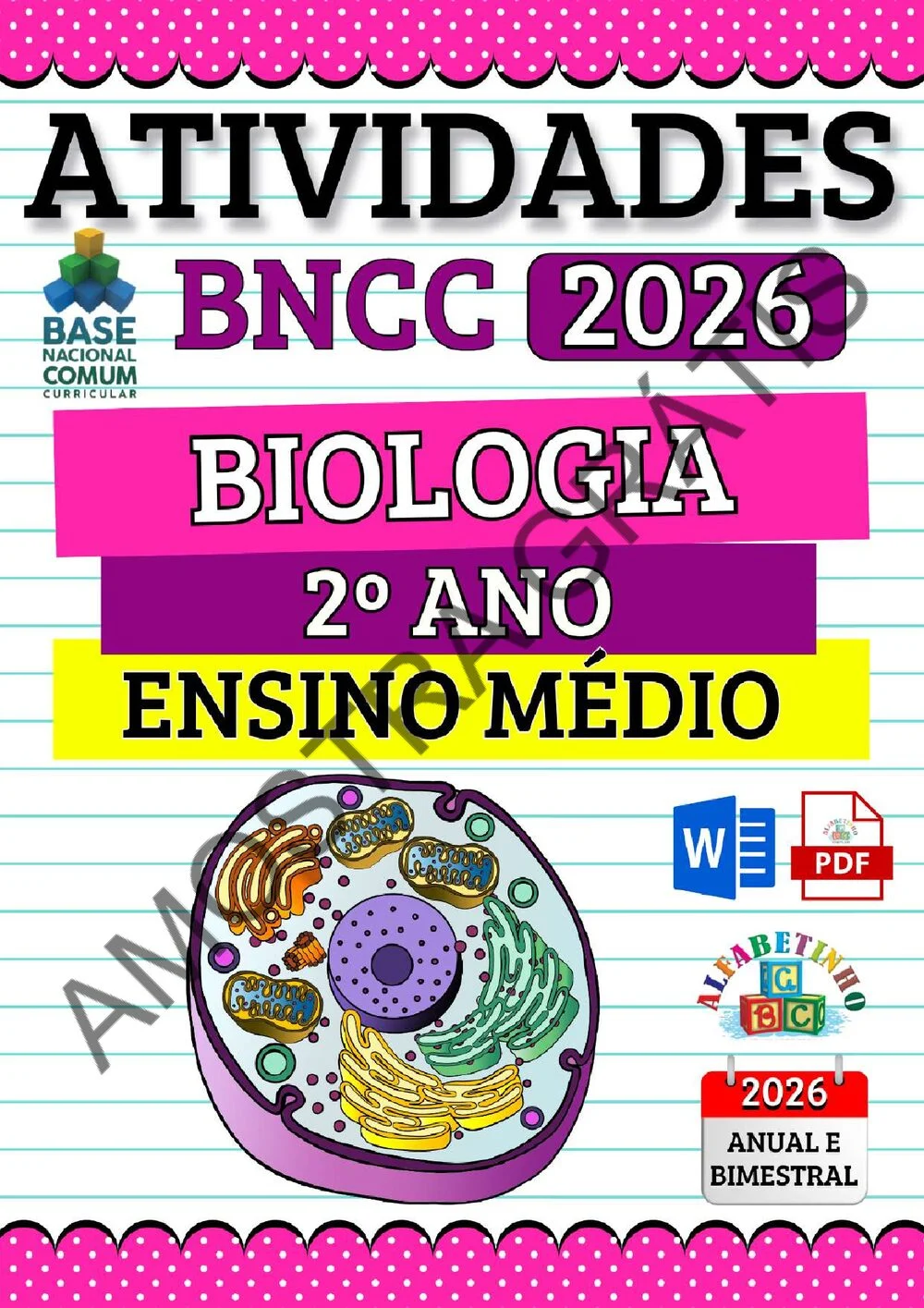 Planejamento de Biologia Ensino Médio BNCC 2026 + 240 atividades — amostra das atividades 7