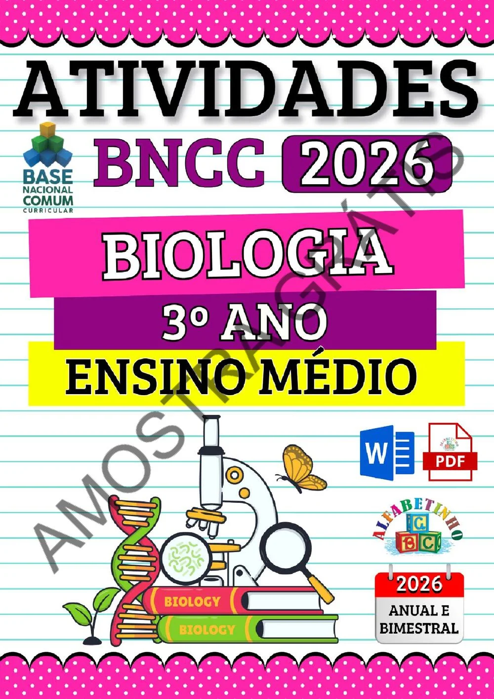 Planejamento de Biologia Ensino Médio BNCC 2026 + 240 atividades — amostra das atividades 14