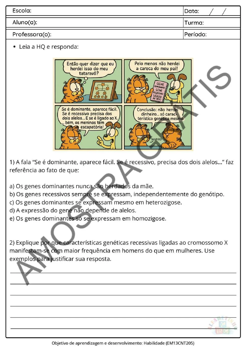 Planejamento de Biologia Ensino Médio BNCC 2026 + 240 atividades — amostra das atividades 15