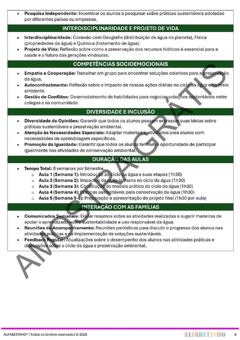 Planejamento de Biologia Ensino Médio BNCC 2026 + 240 atividades — amostra do planejamento 9
