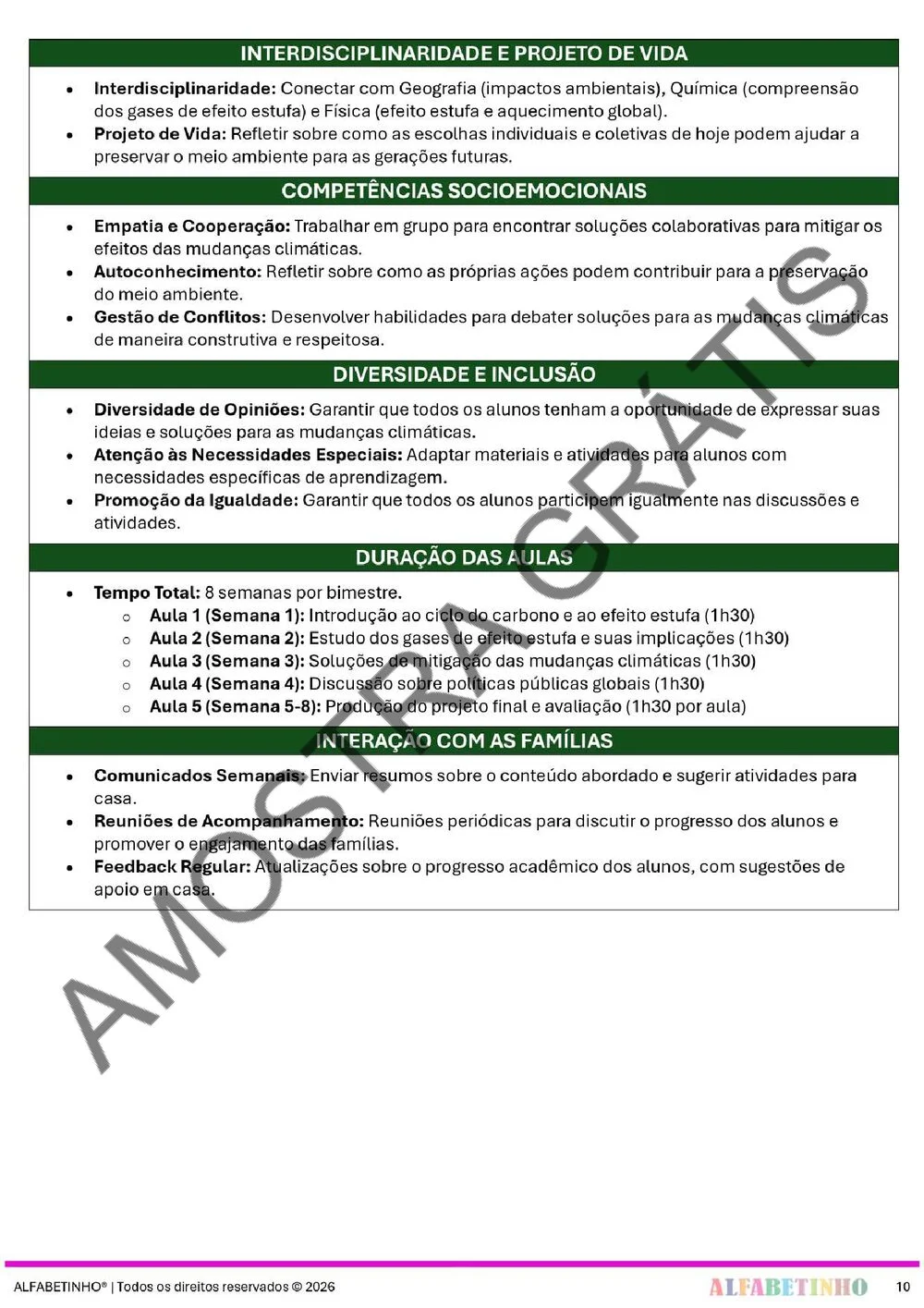 Planejamento de Biologia Ensino Médio BNCC 2026 + 240 atividades — amostra do planejamento 13