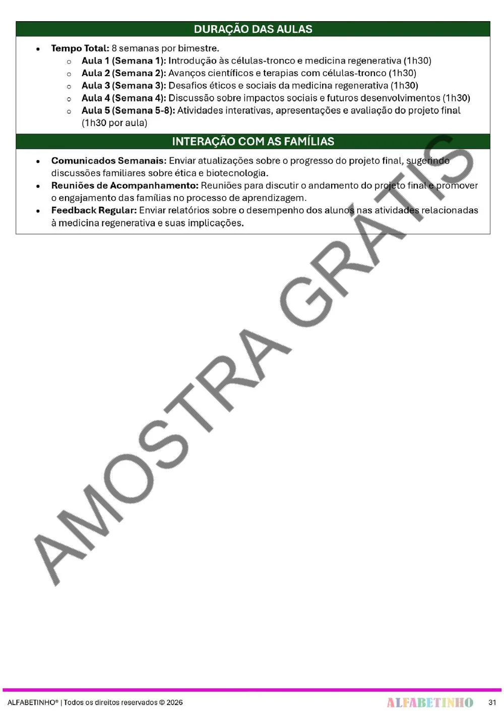 Planejamento de Biologia Ensino Médio BNCC 2026 + 240 atividades — amostra do planejamento 38