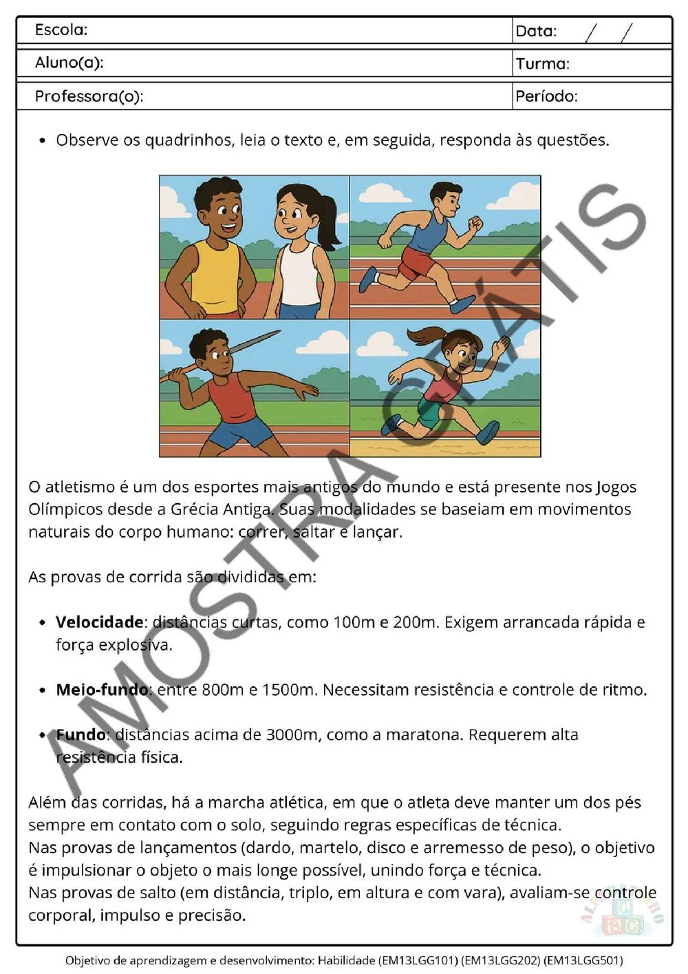 Planejamento de Educação Física Ensino Médio BNCC 2026 + 240 atividades — amostra das atividades 8
