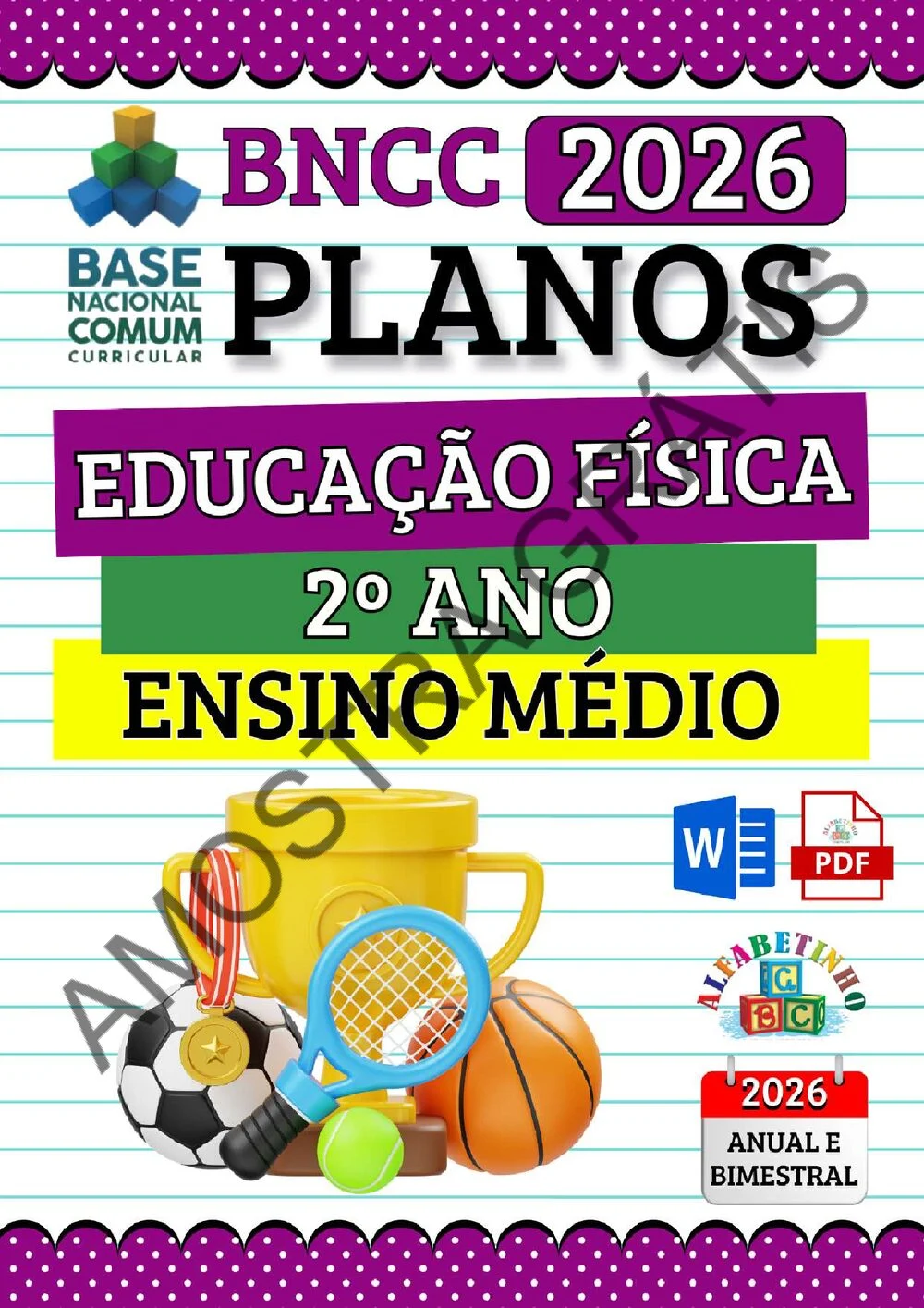 Planejamento de Educação Física Ensino Médio BNCC 2026 + 240 atividades — amostra do planejamento 14