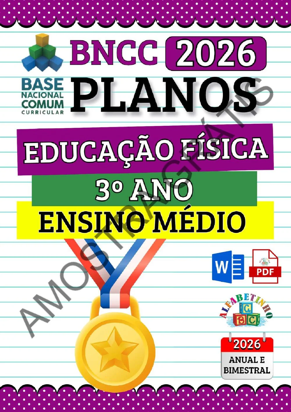 Planejamento de Educação Física Ensino Médio BNCC 2026 + 240 atividades — amostra do planejamento 24