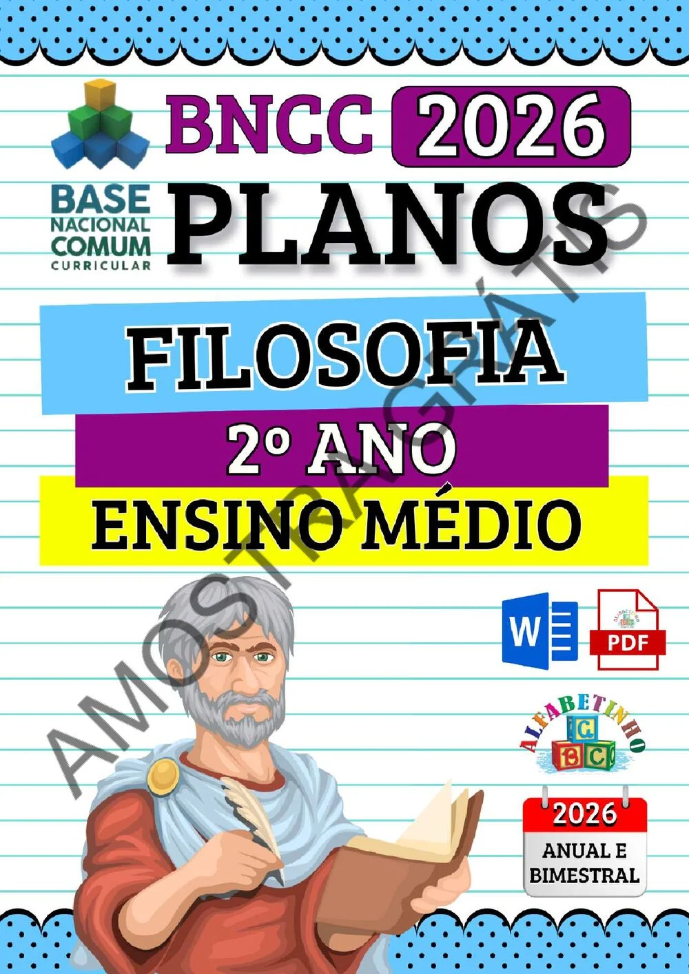 Planejamento de Filosofia Ensino Médio BNCC 2026 + 180 atividades — amostra do planejamento 15