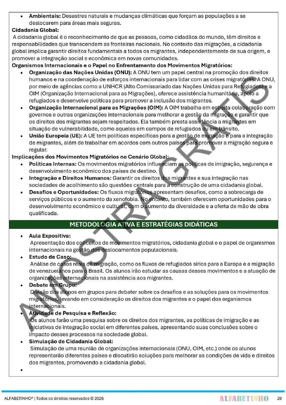 Planejamento anual de História Ensino Médio BNCC 2026 + 300 atividades — amostra do planejamento 35