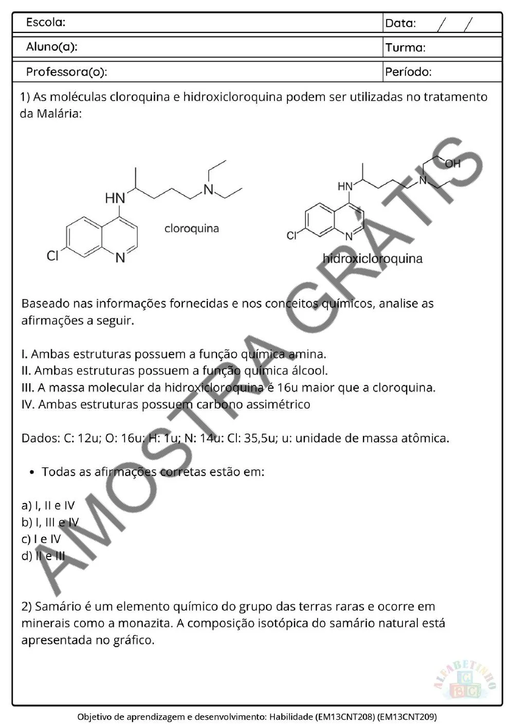 Planejamento de Química Ensino Médio BNCC 2026 + 240 atividades — amostra das atividades 6