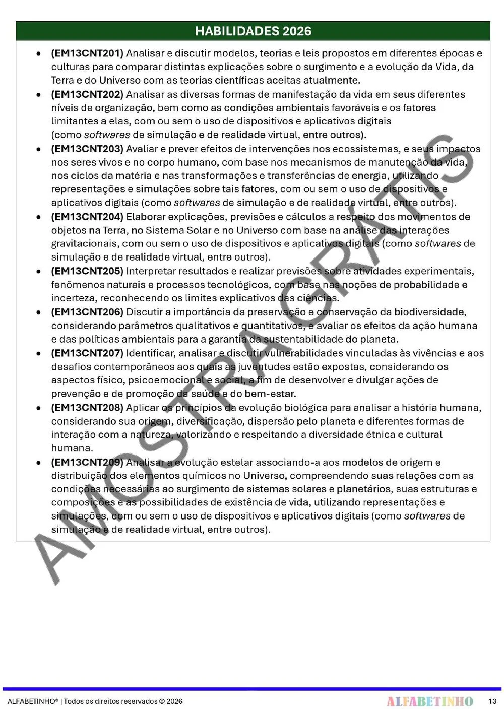 Planejamento de Química Ensino Médio BNCC 2026 + 240 atividades — amostra do planejamento 18
