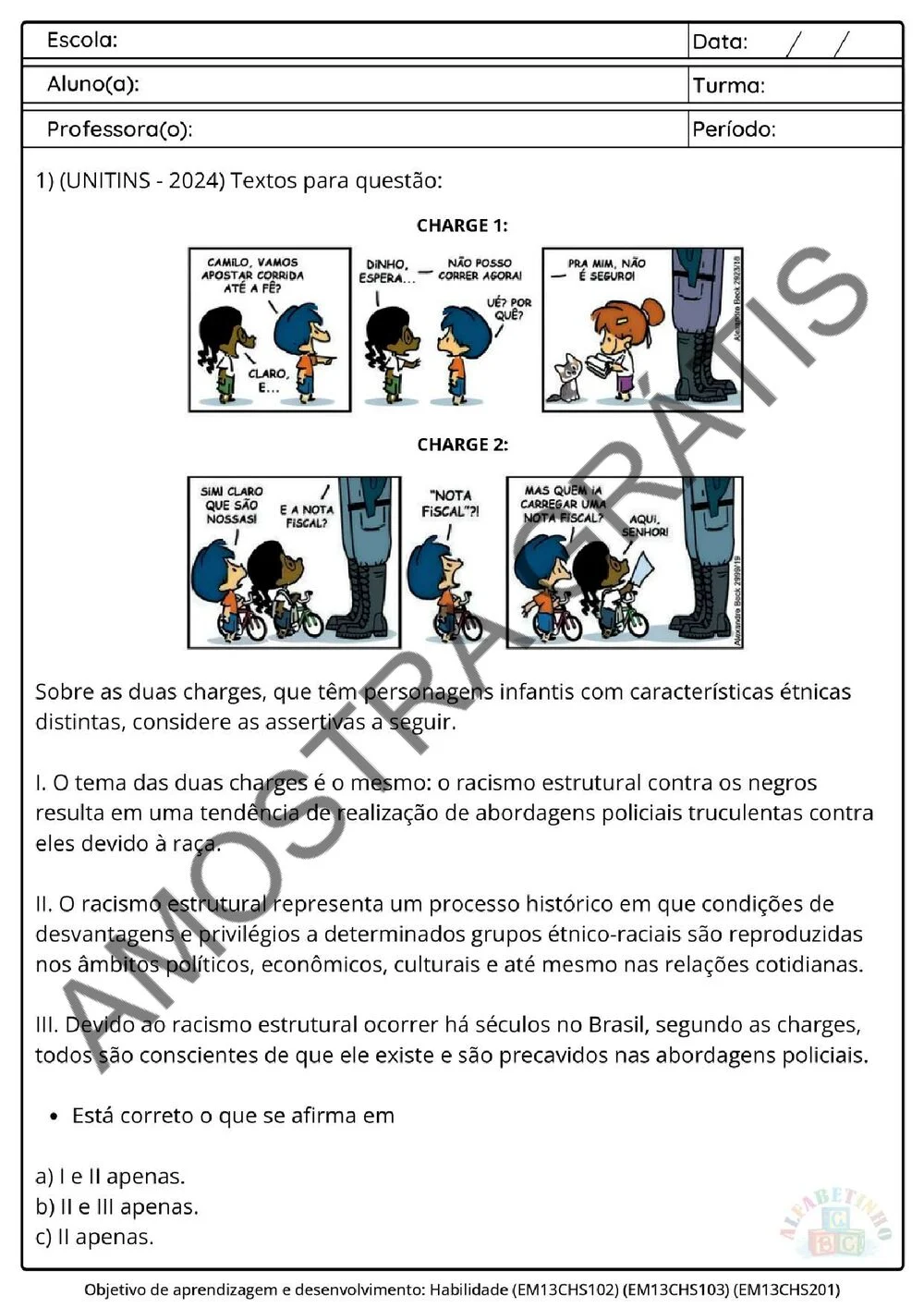 Planejamento anual de Sociologia para o Ensino Médio (1º, 2º e 3º ano) — BNCC 2026 + 180 atividades — amostra das atividades 9