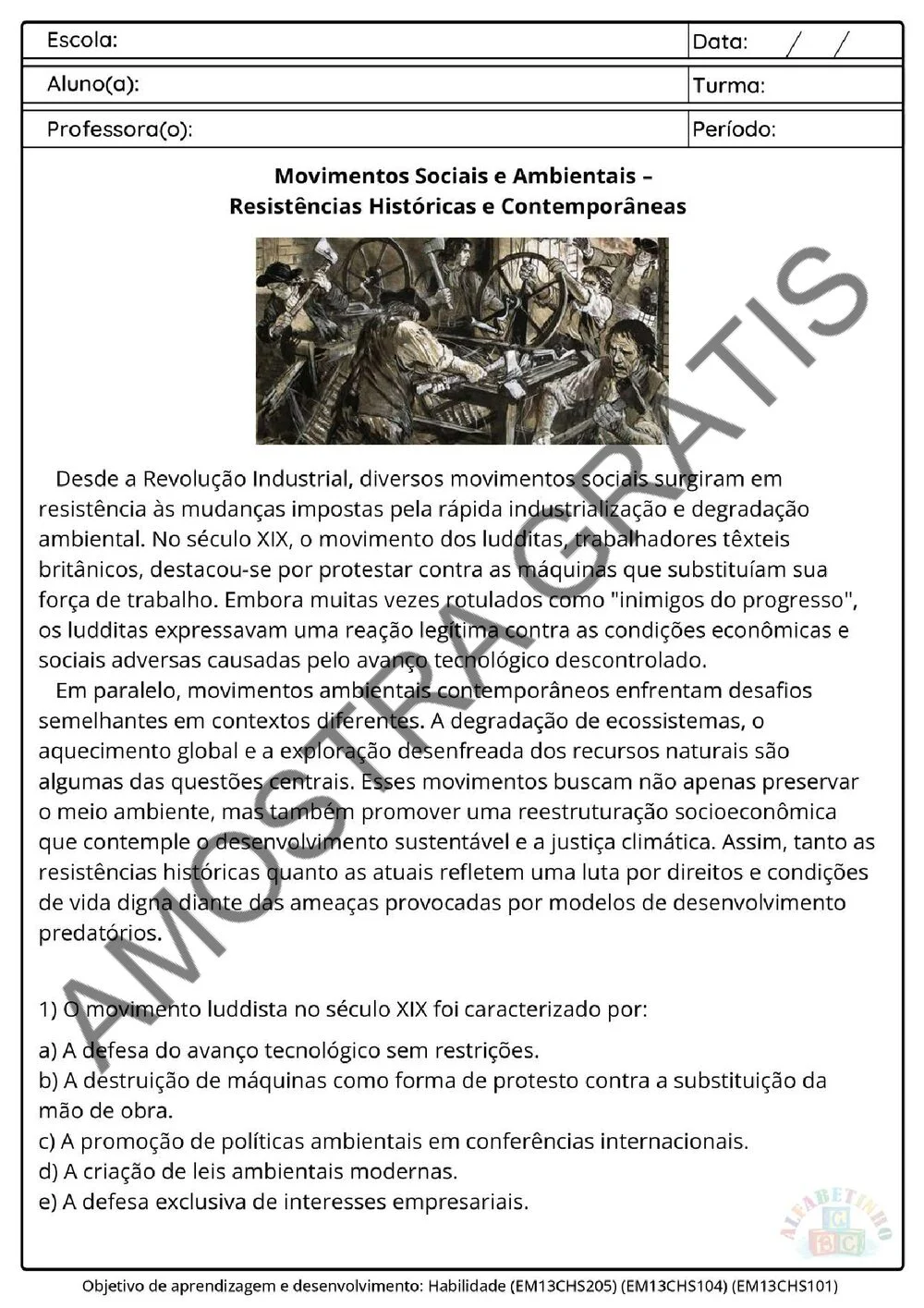 Planejamento anual de Sociologia para o Ensino Médio (1º, 2º e 3º ano) — BNCC 2026 + 180 atividades — amostra das atividades 16