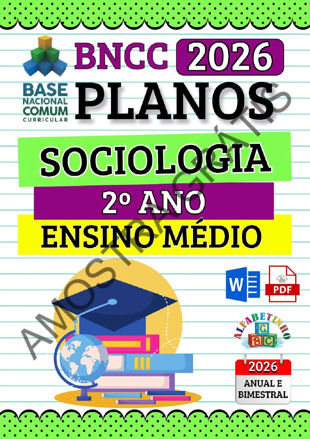 Planejamento anual de Sociologia para o Ensino Médio (1º, 2º e 3º ano) — BNCC 2026 + 180 atividades — amostra do planejamento 14